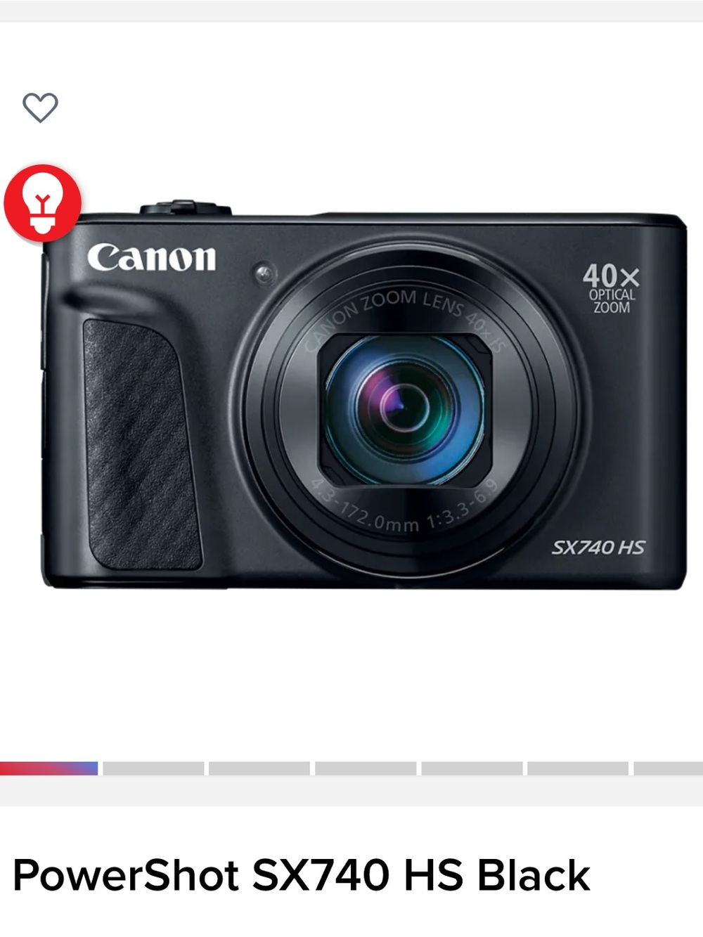 Canon PowerShot SX740 HS Digital Camera - Black with box